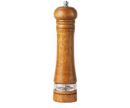 Manual 6-inch, 8-inch, 10-inch pepper grinder, oak pepper grinding jar for making fresh pepper powder for seasoning