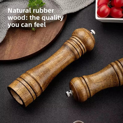Manual 5-inch, 8-inch, 10-inch pepper grinder, oak pepper grinding jar for making fresh pepper powder for seasoning