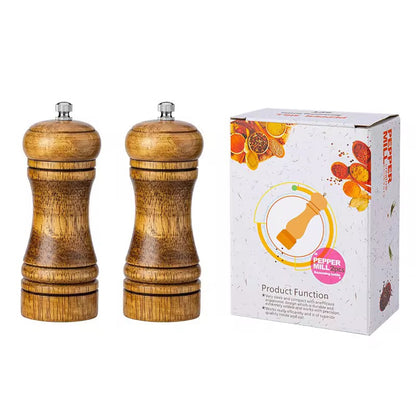 Manual 5-inch, 8-inch, 10-inch pepper grinder, oak pepper grinding jar for making fresh pepper powder for seasoning