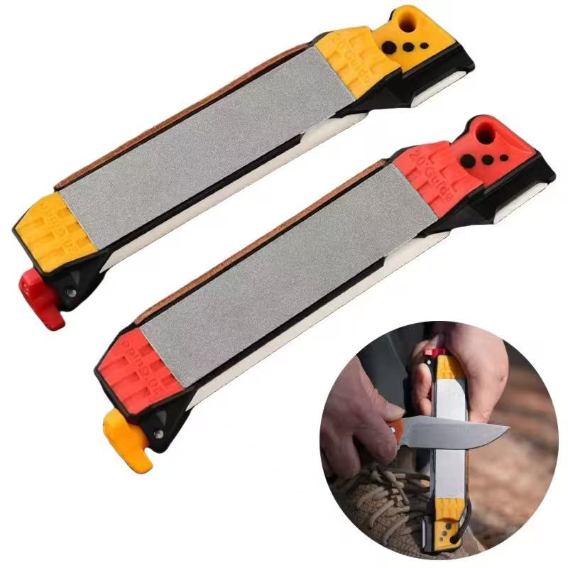 Multi-functional outdoor knife sharpener, suitable for fishhooks and knives