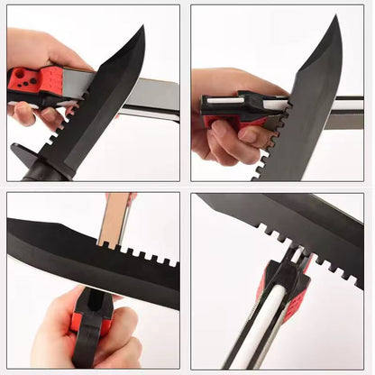 Multi-functional outdoor knife sharpener, suitable for fishhooks and knives