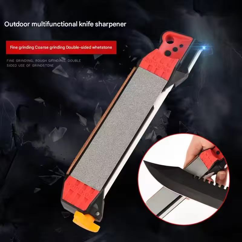 Multi-functional outdoor knife sharpener, suitable for fishhooks and knives