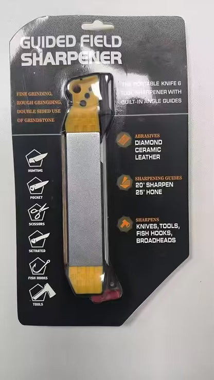 Multi-functional outdoor knife sharpener, suitable for fishhooks and knives