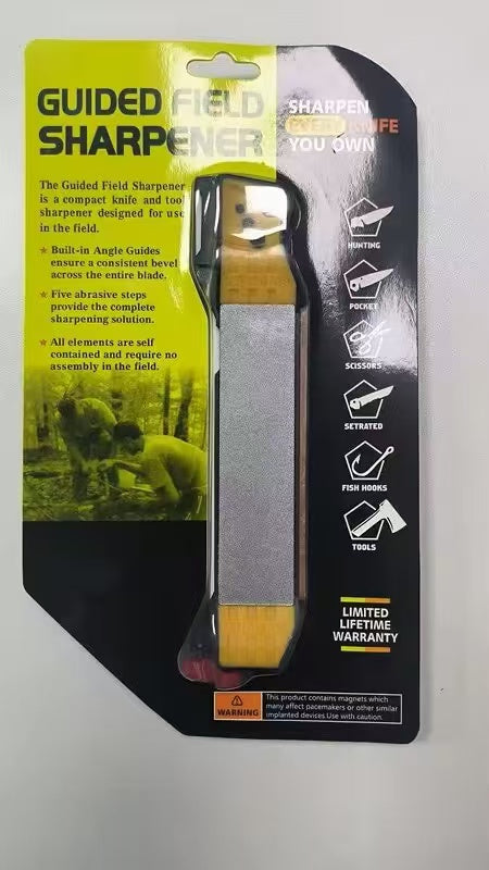 Multi-functional outdoor knife sharpener, suitable for fishhooks and knives