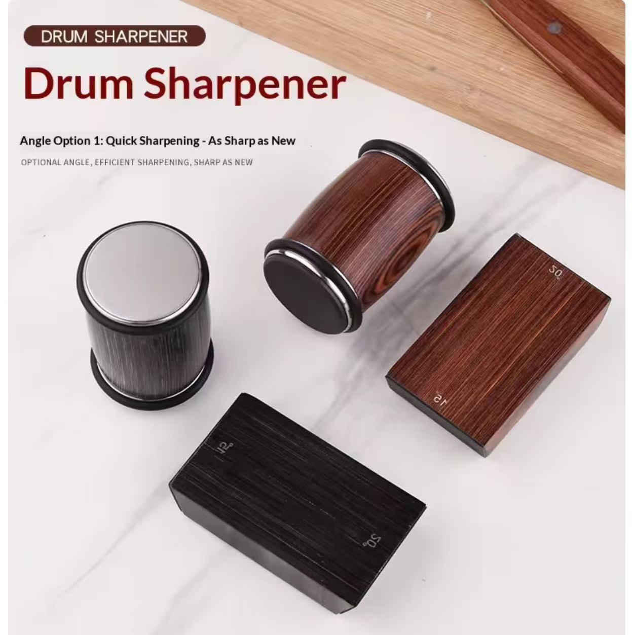 Ceramic diamond double-sided drum knife sharpener