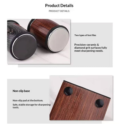 Ceramic diamond double-sided drum knife sharpener