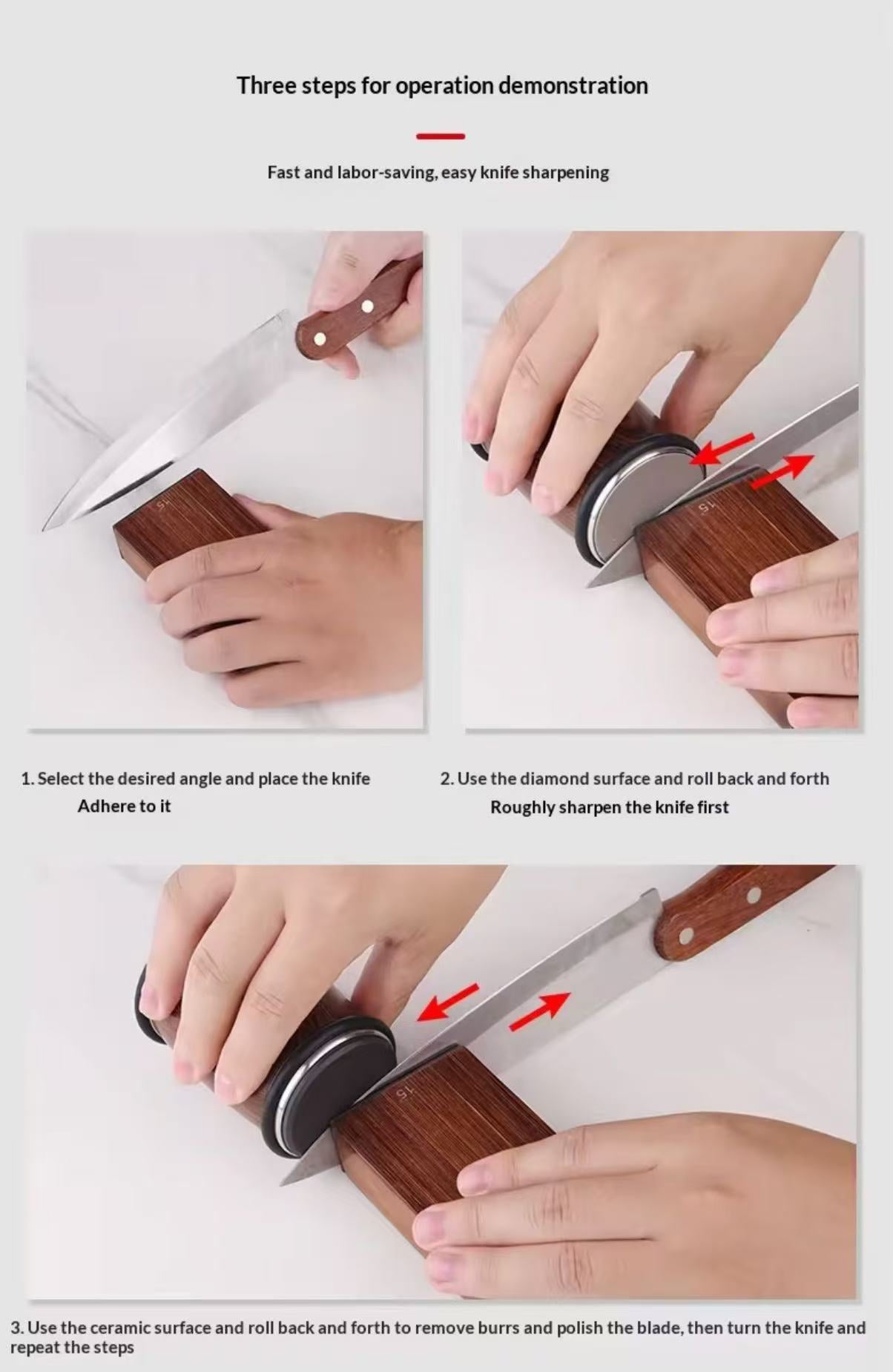 Ceramic diamond double-sided drum knife sharpener