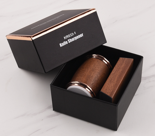 Double-sided drum knife sharpener