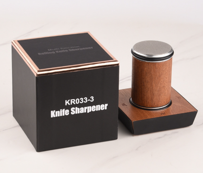 Double-sided drum knife sharpener