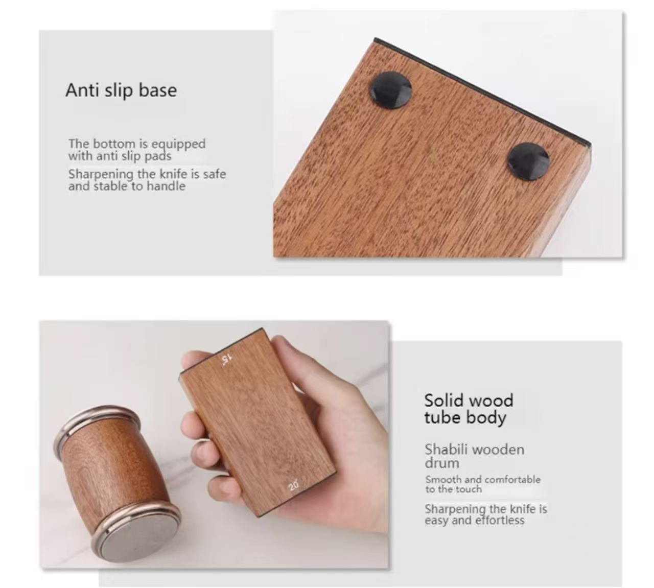 Double-sided drum knife sharpener