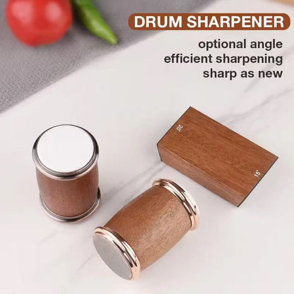Double-sided drum knife sharpener