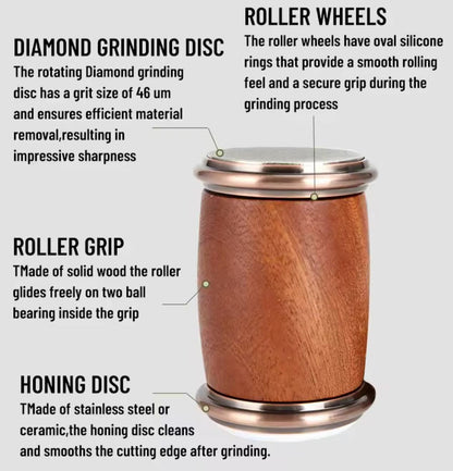 Double-sided drum knife sharpener