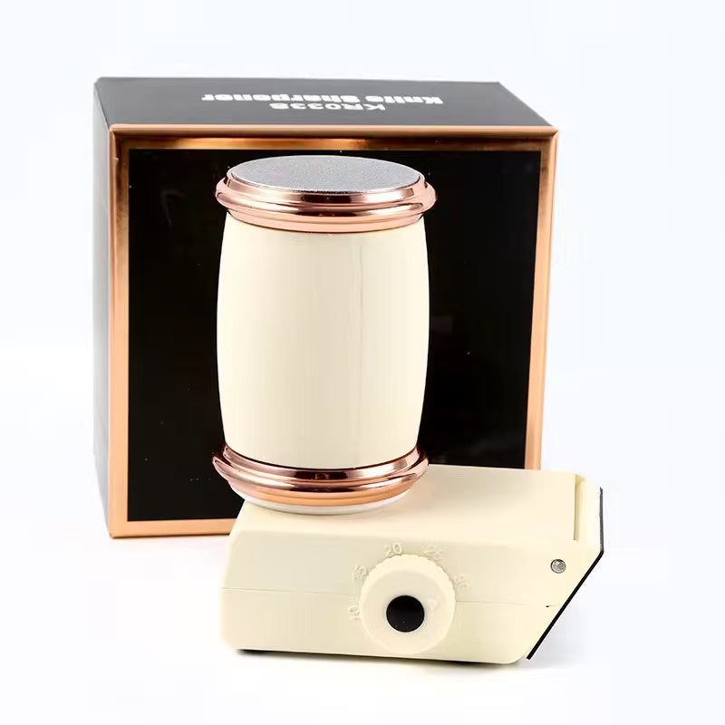 Manual drum adjustable angle knife sharpener