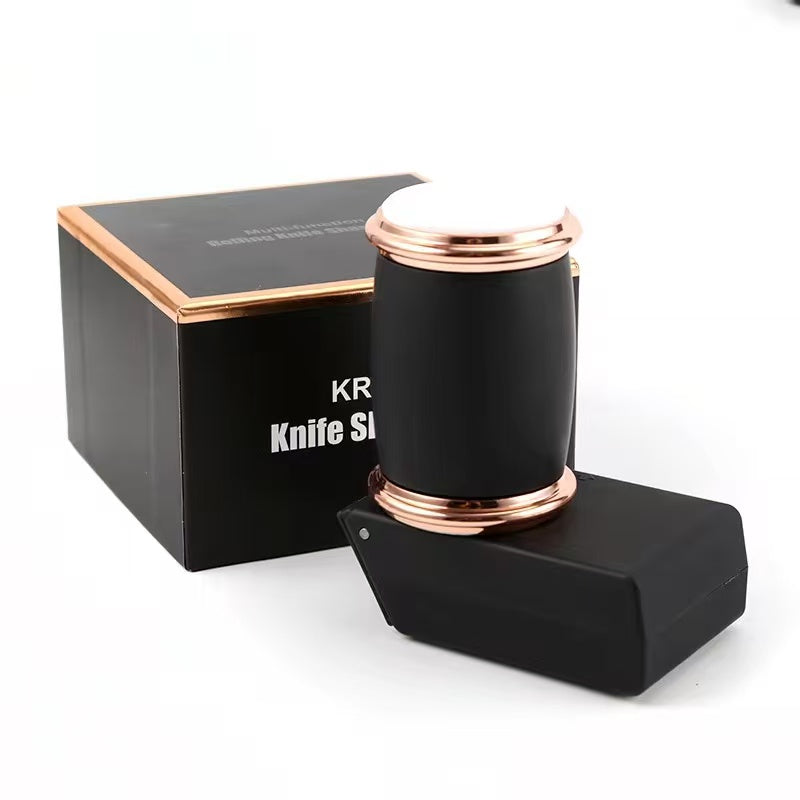 Manual drum adjustable angle knife sharpener