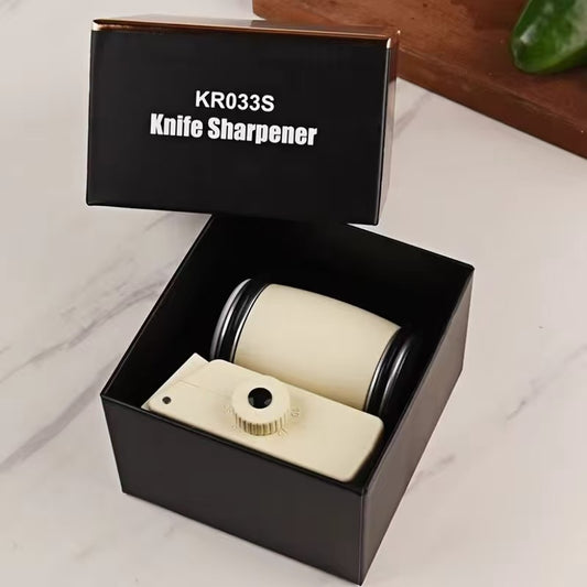 Manual drum adjustable angle knife sharpener