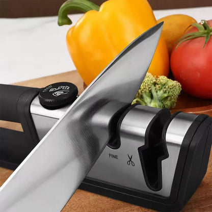 Adjustable-angle multi-functional knife sharpener