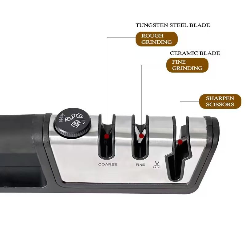 Adjustable-angle multi-functional knife sharpener