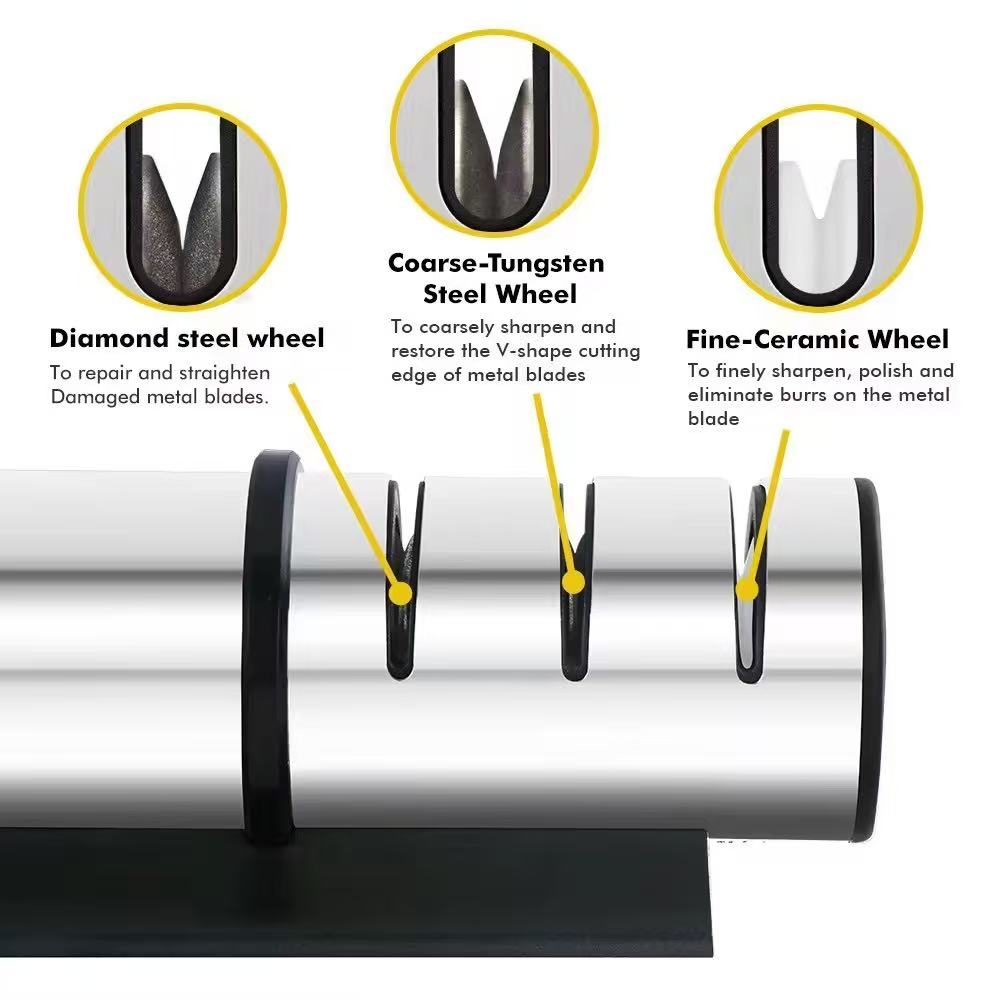 Stainless steel multi-functional knife sharpener
