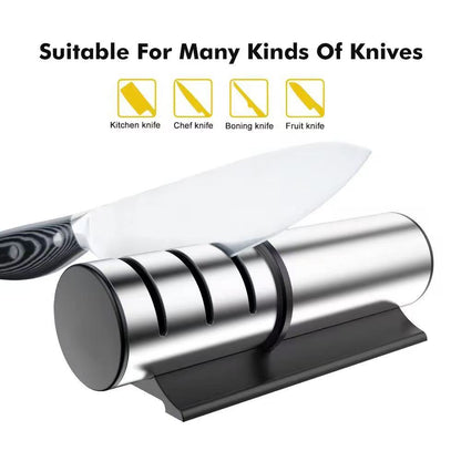 Stainless steel multi-functional knife sharpener