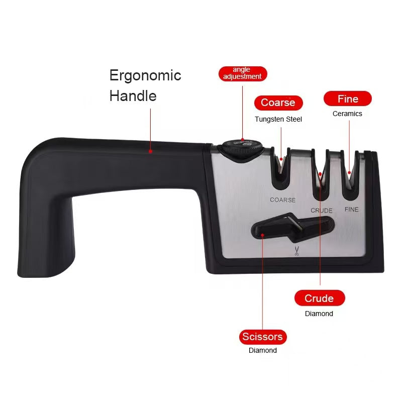 Four-section multi-functional rapid knife sharpener