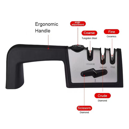 Four-section multi-functional rapid knife sharpener