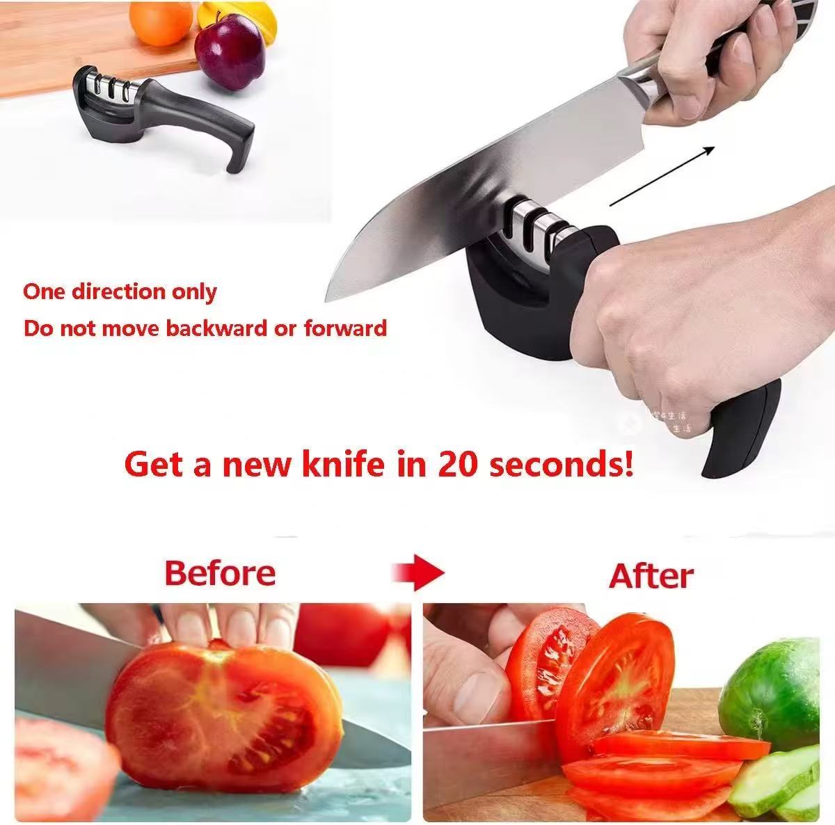 Bottom anti-slip quick knife sharpener