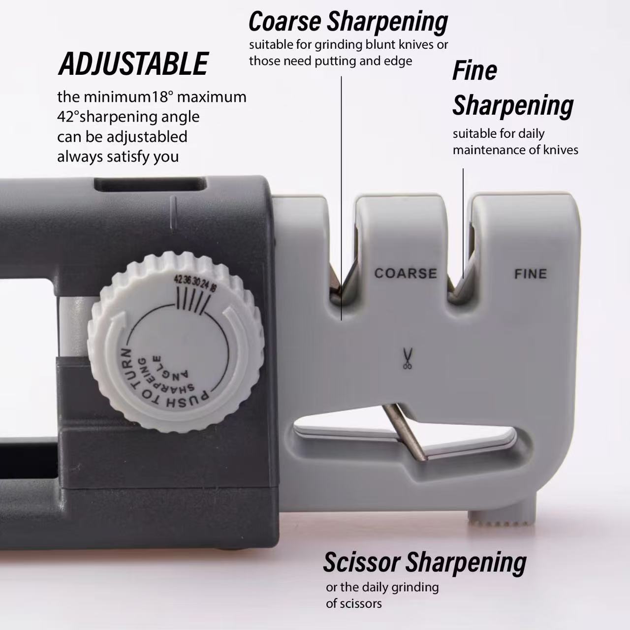 Adjustable and extendable multi-functional knife sharpener