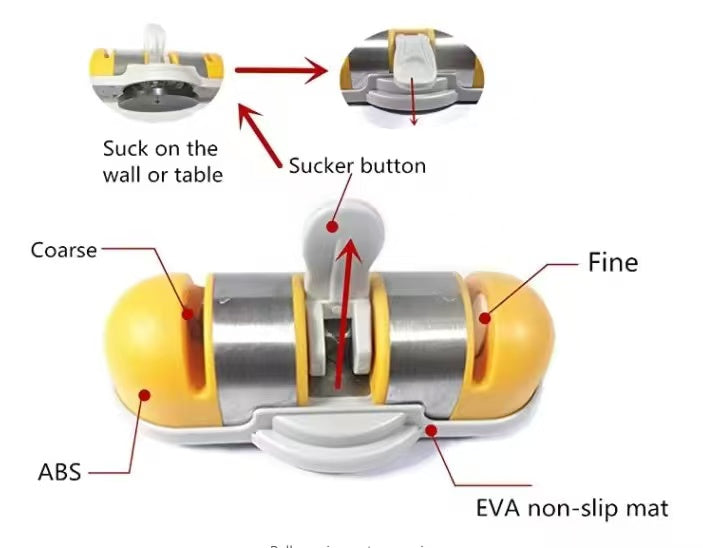Suction cup knife sharpener