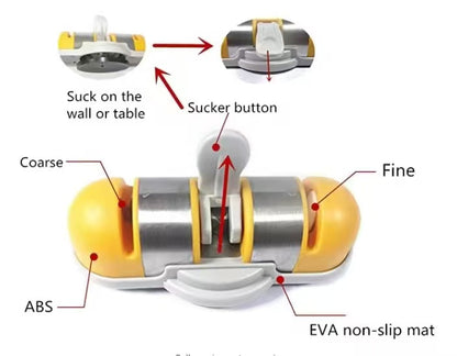 Suction cup knife sharpener