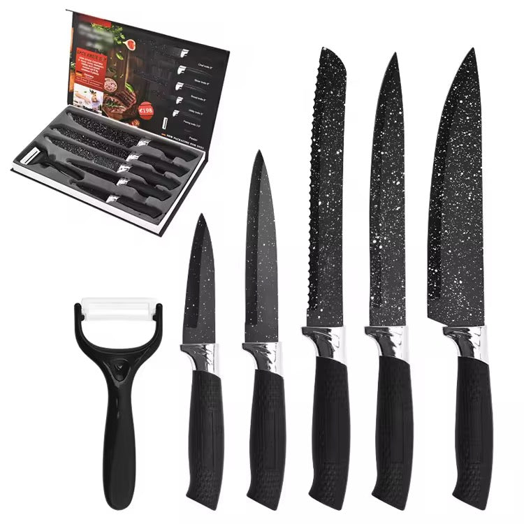 Stainless steel kitchen household knife set - 6-piece set
