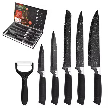 Stainless steel kitchen household knife set - 6-piece set