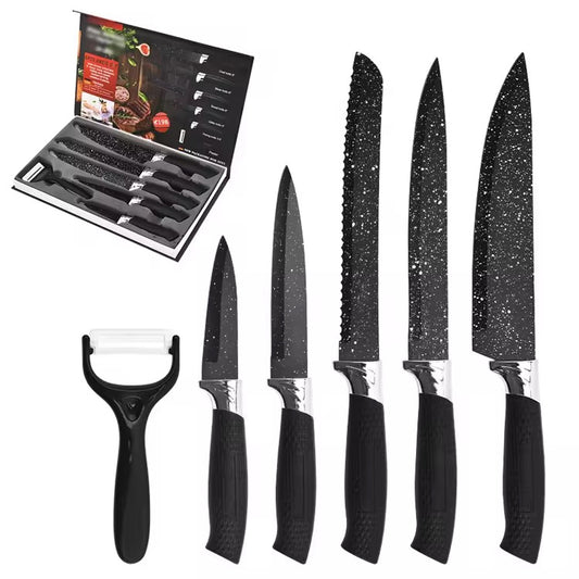 Stainless steel kitchen household knife set - 6-piece set