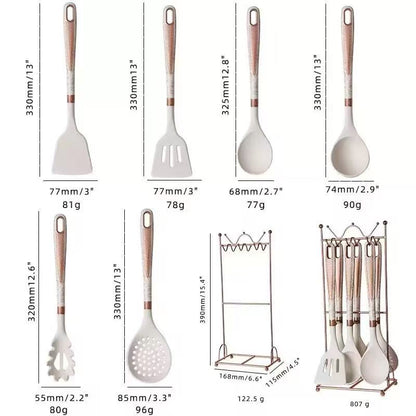 Food-grade high-temperature-resistant silicone kitchenware set - 7-piece set