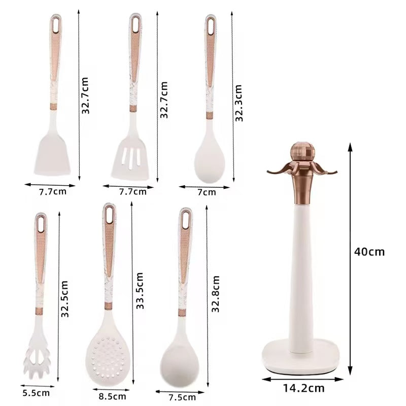 Food-grade high-temperature-resistant silicone kitchenware set - 7-piece set