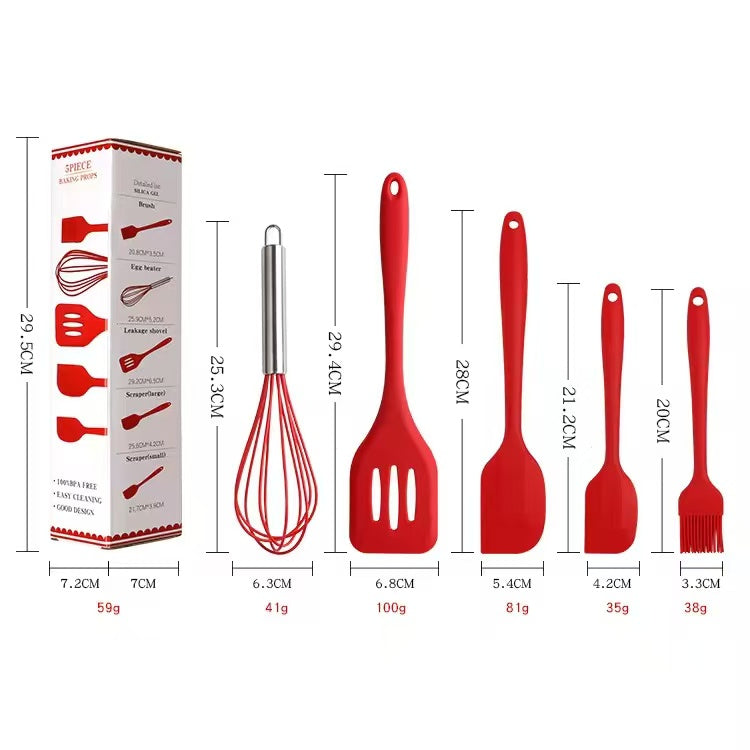 Food-grade silicone baking tool set - 5-piece set