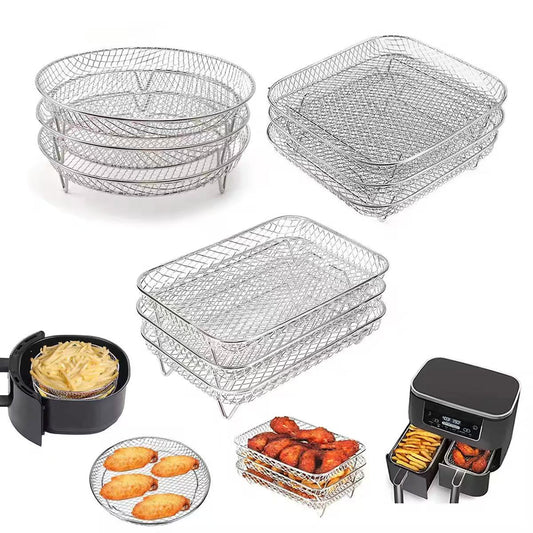 Special accessories for multi-functional air fryer, 304 stainless steel baking rack, fruit and vegetable utensil filter rack, dehydration rack