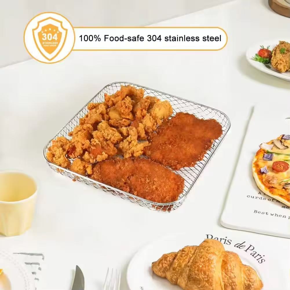 Special accessories for multi-functional air fryer, 304 stainless steel baking rack, fruit and vegetable utensil filter rack, dehydration rack