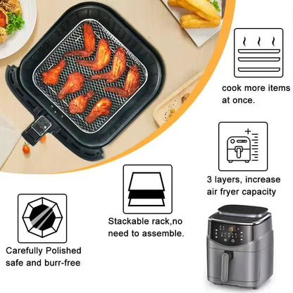 Special accessories for multi-functional air fryer, 304 stainless steel baking rack, fruit and vegetable utensil filter rack, dehydration rack