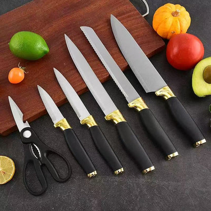 Stainless steel kitchen knife set - 7-piece set
