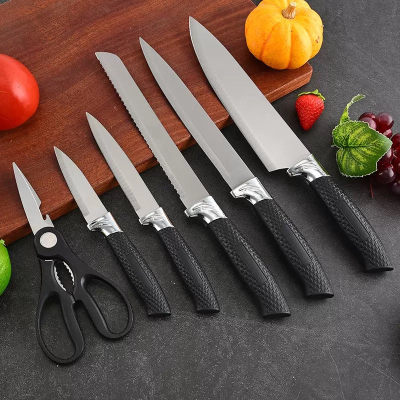 Stainless steel kitchen knife set - 7-piece set
