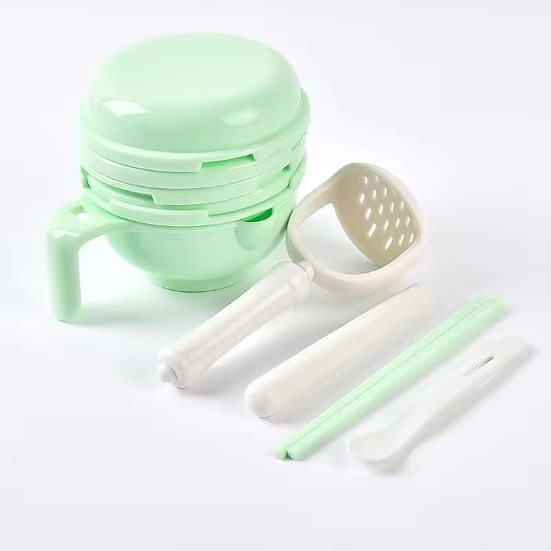 Baby complementary food preparation set, fruit and vegetable puree grinder, grinding bowl