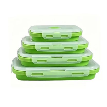 Foldable high-temperature-resistant food-grade silicone food storage container, refrigerator storage box, convenient outdoor packing box