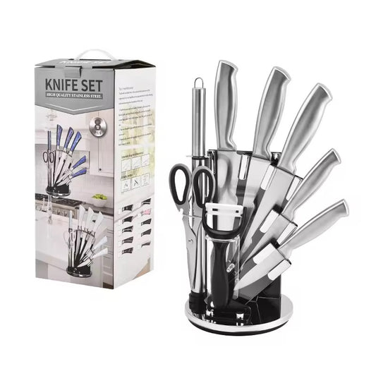 Stainless steel kitchen knife set - 9-piece set