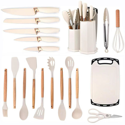 Rhombic silicone kitchenware set - 19-piece set