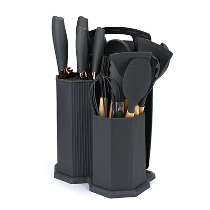 Rhombic silicone kitchenware set - 19-piece set