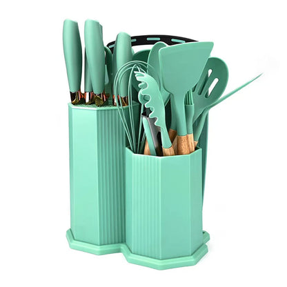 Rhombic silicone kitchenware set - 19-piece set