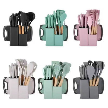 High-temperature-resistant food-grade silicone kitchenware set - 19-piece set