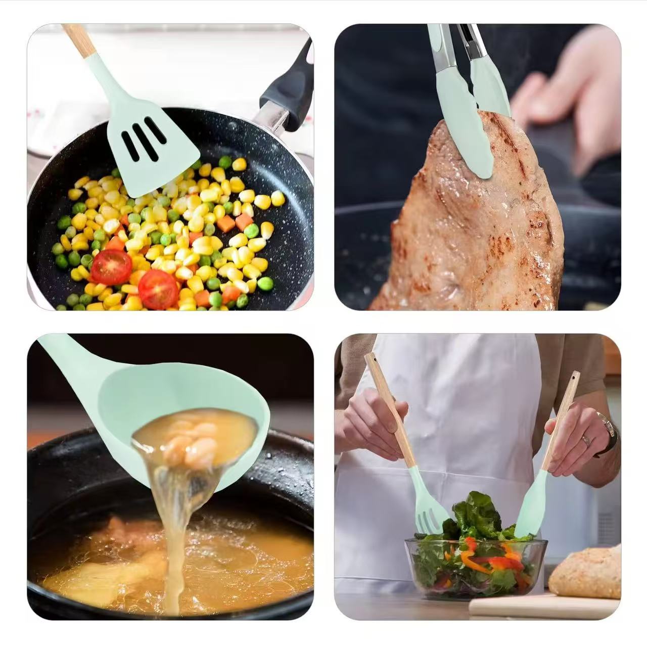 High-temperature-resistant food-grade silicone kitchenware set - 19-piece set