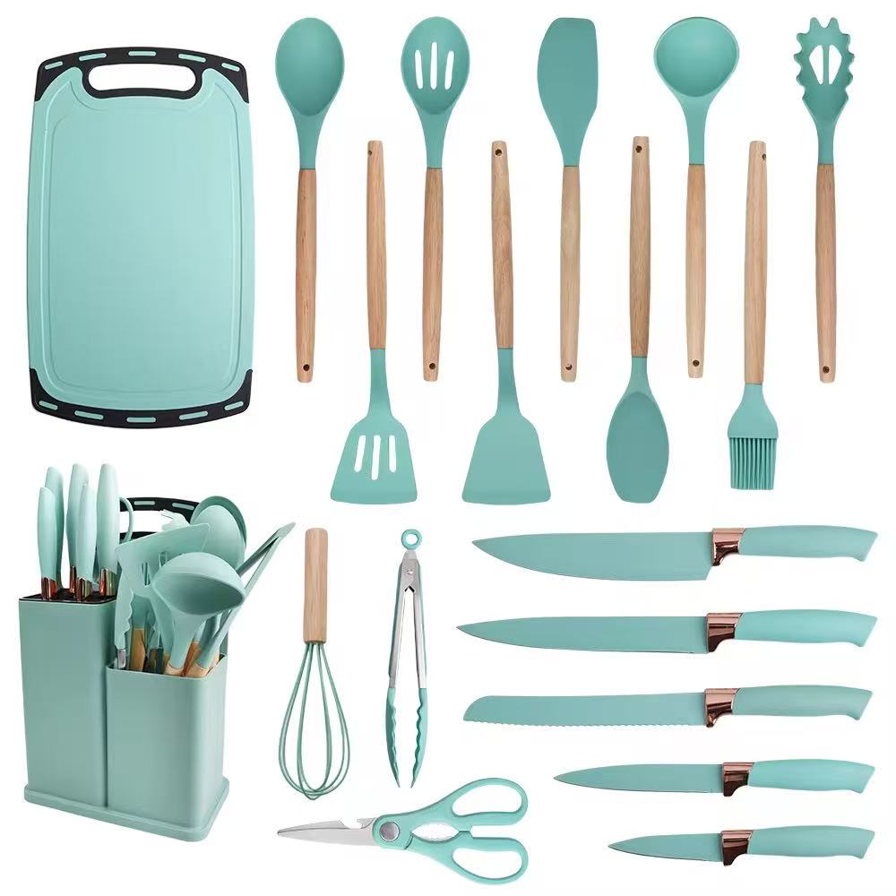 High-temperature-resistant food-grade silicone kitchenware set - 19-piece set