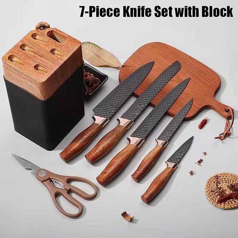 Stainless steel kitchen knife set - 7-piece set